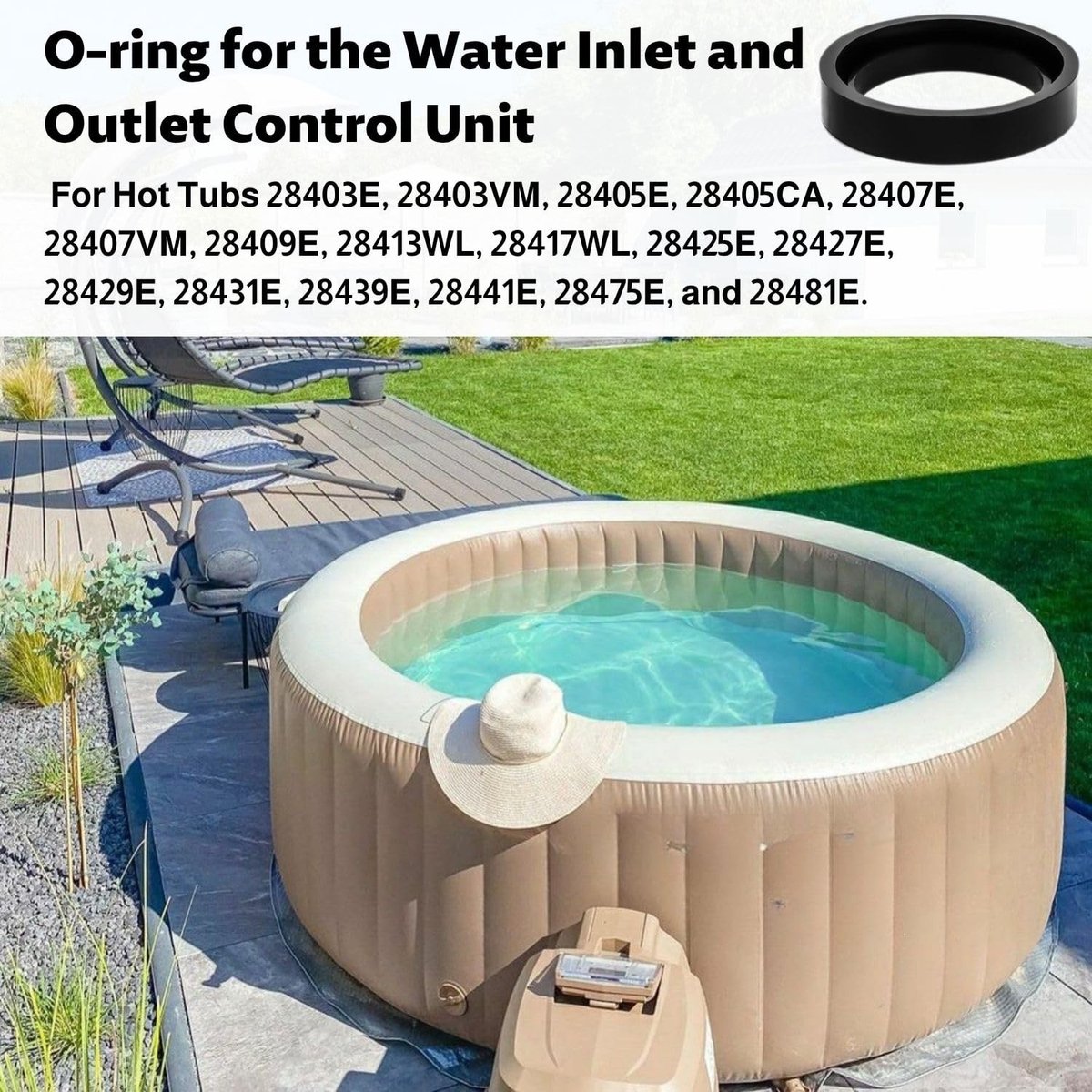 Complete 6-delige afdichtset voor opblaasbare spa's, vervangende O-ringen voor zwembadpompen en luchtinlaten