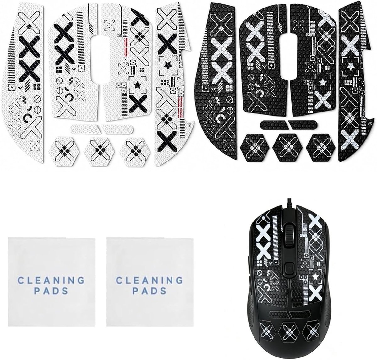 2 stuks antislip plakband voor gaming muizen, zacht oppervlak, zweetbestendig, met reinigingsdoek, ideaal voor esports en precisie gaming