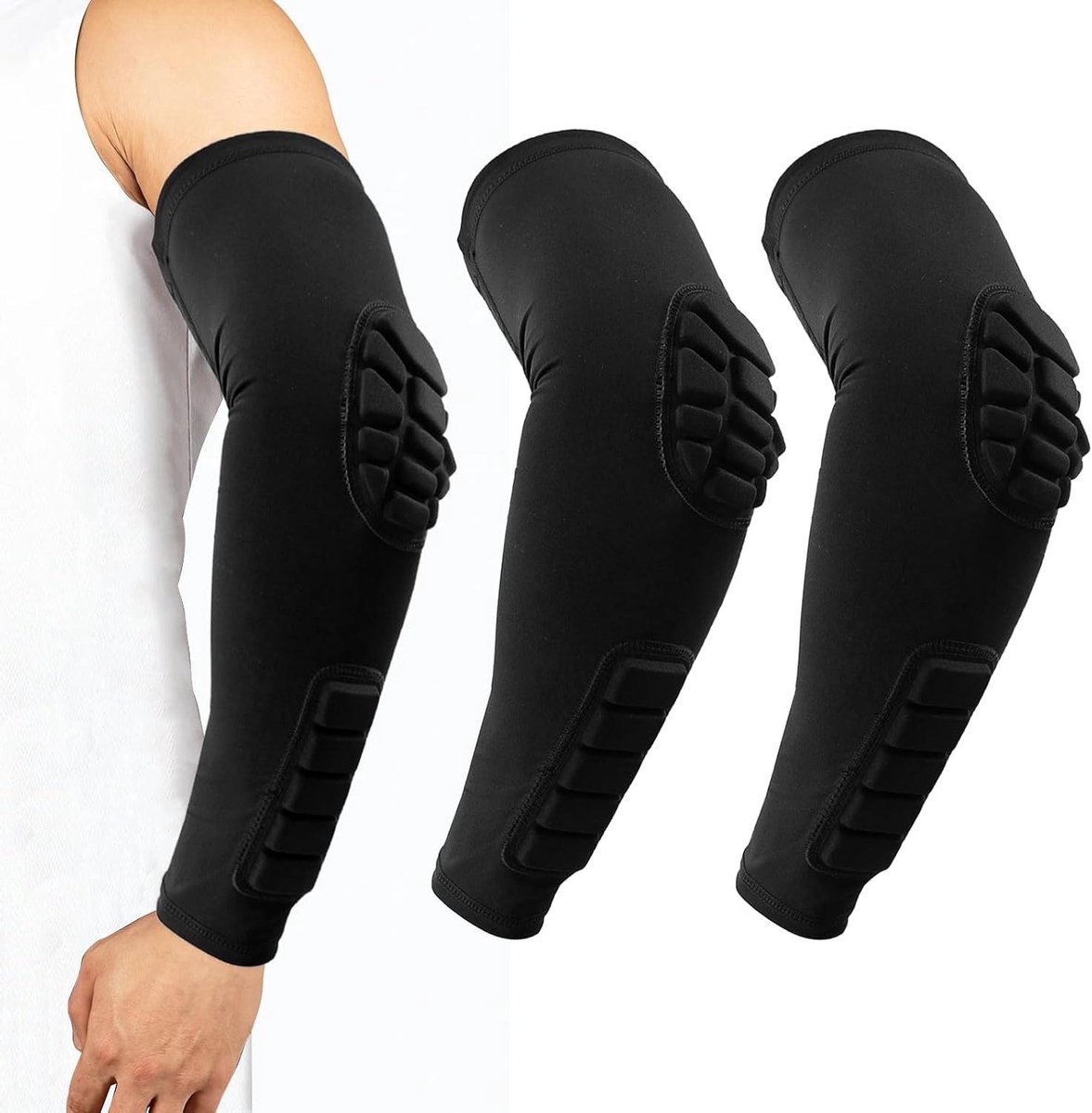 Elleboogbeschermers - Armbeschermers Bandages - Sport Bescherming - Extra Dikke EVA Vulling - XL - Zwart