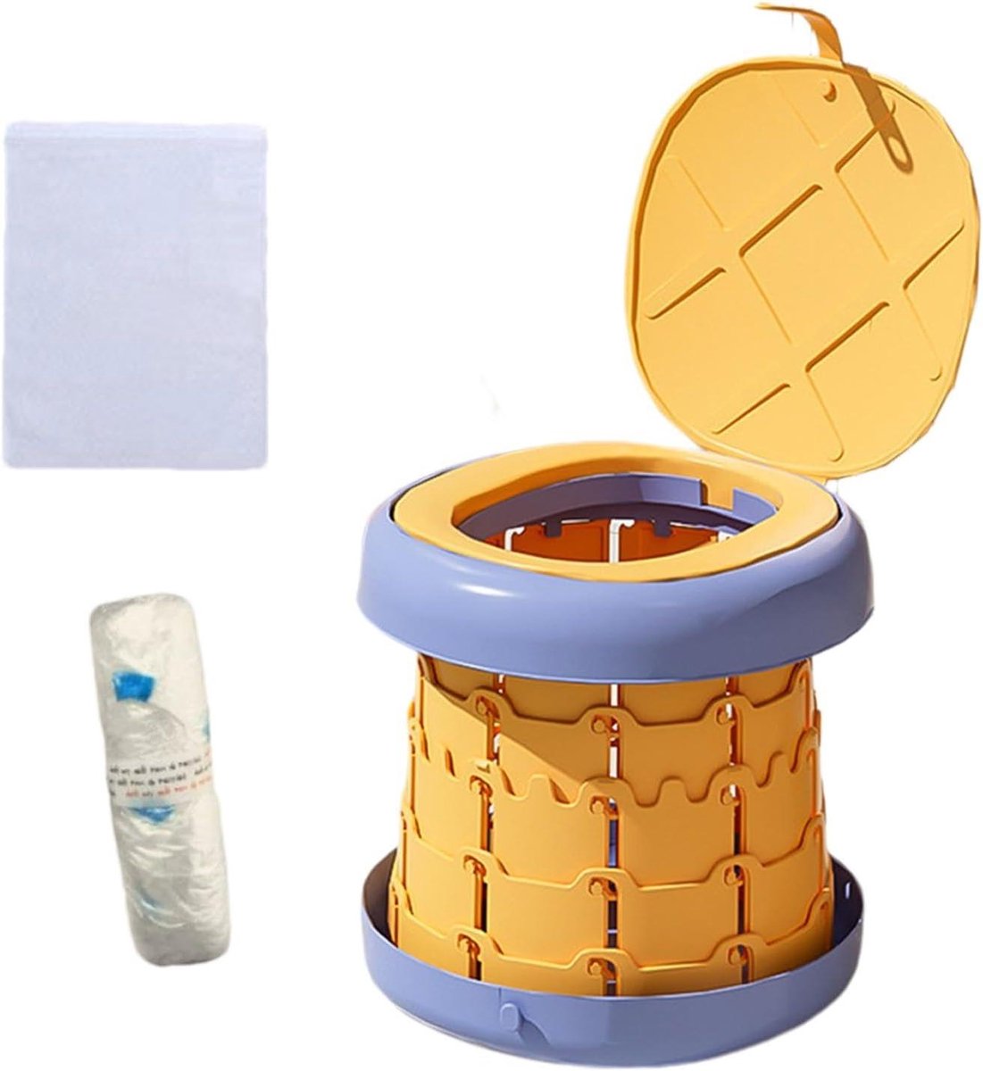 Reispotje Peuter - Draagbaar Toilet - Zindelijkheidstraining Buiten - Antislip Bodem - 28.3 x 30 cm - Geel