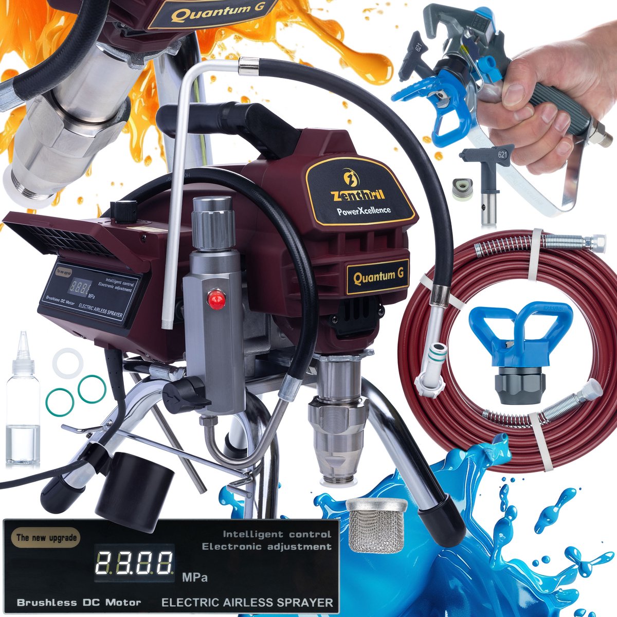 Zenthril Airless Verfspuit Quantum g - Brushless Motor - 2200W 20MPa 2,8L/min 0,025" - Professioneel