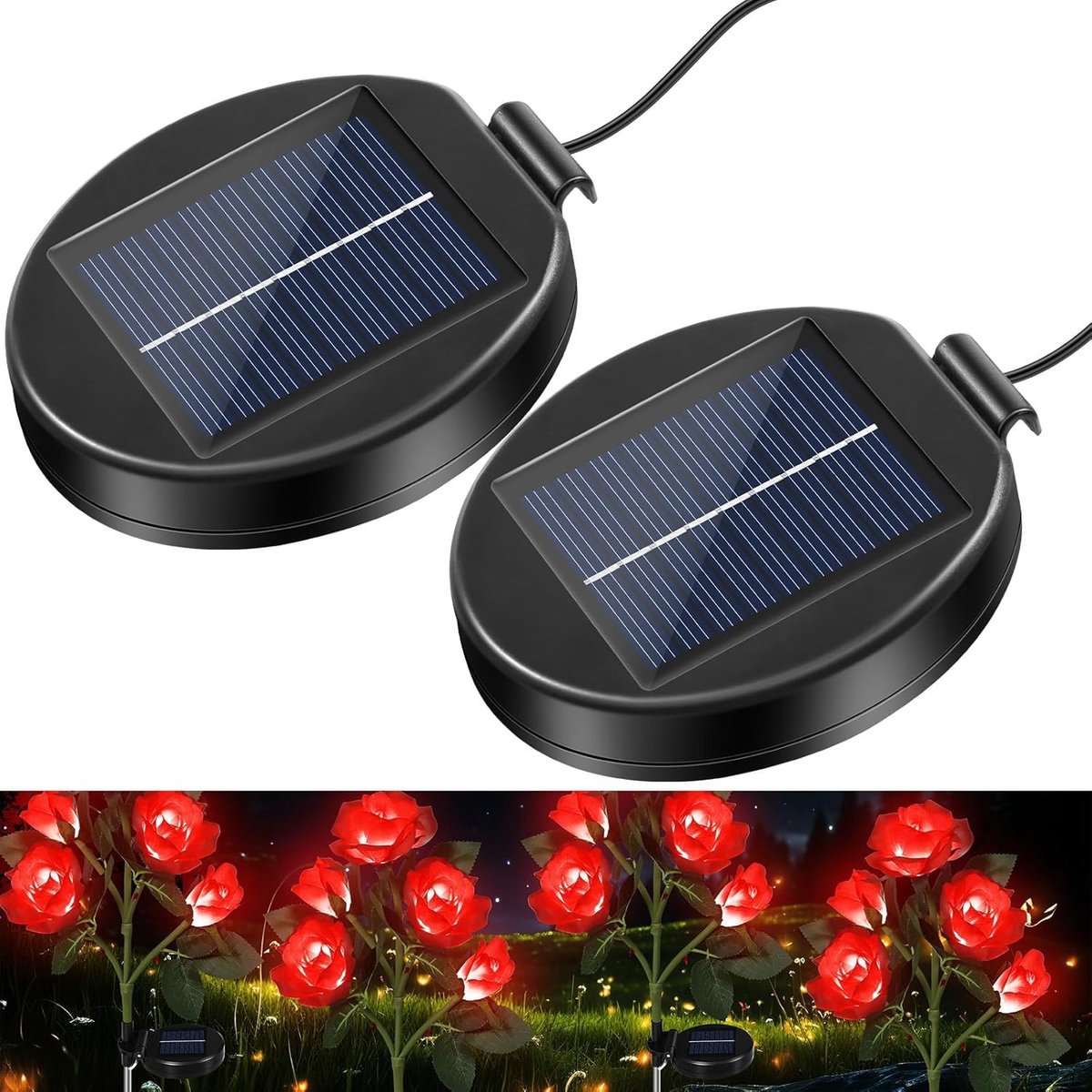 Reserveonderdelen voor Solarlampen - Warmwit - Vervangend Zonnepaneel met 8 Lichtmodi - IP44 Waterdicht - Voor Tuinverlichting
