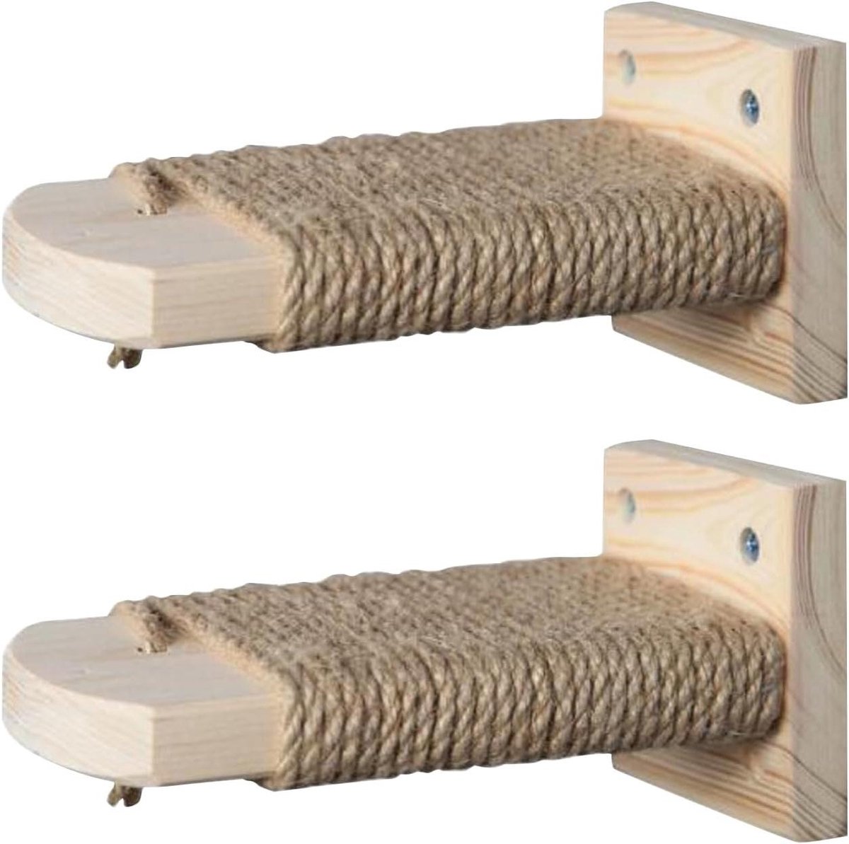 Kattenklimtreden - Kattenplanken Kooi - Katten Welzijn - Antislip Constructie - Set van 2 - Houtkleur