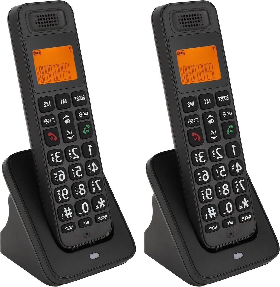 Draadloze Telefoon - DECT Telefoon Twee Handsets - Thuis Bellen - Slimme Oproepblokkering - 300m Bereik - Zwart