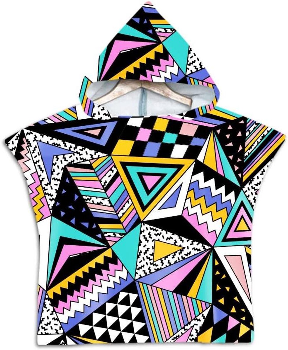Kinder Poncho Handdoek - Badjas Handdoek - Strand Bezoek - Met Capuchon - 60x60cm - Technologie