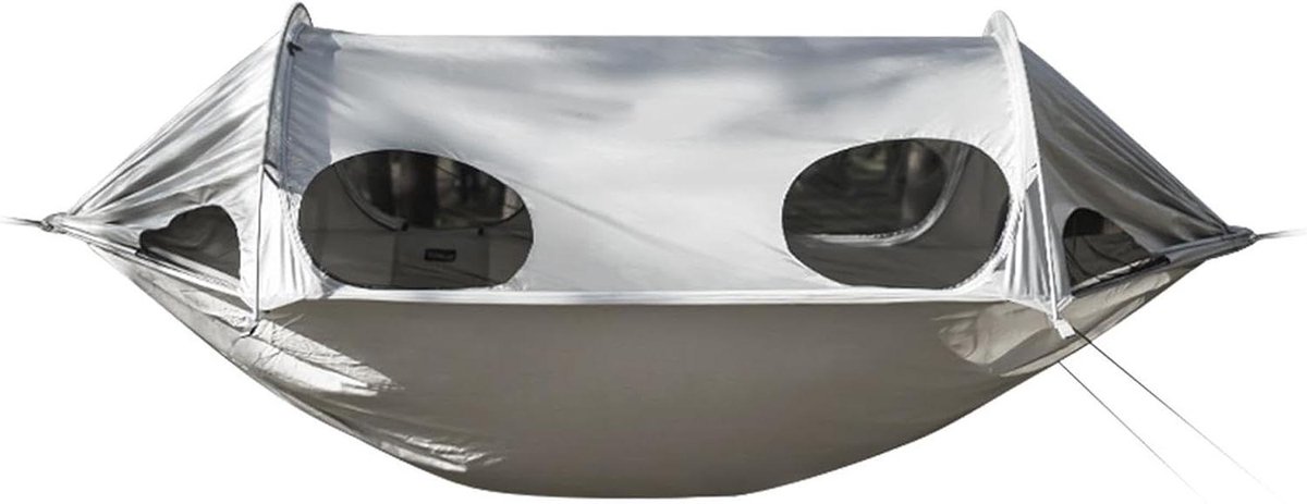 Dubbele Hangmat - Kampeerhangmat Schommeltent - Buiten Ontspannen - Anti-Muggennet - 270 x 140 cm - Zilver