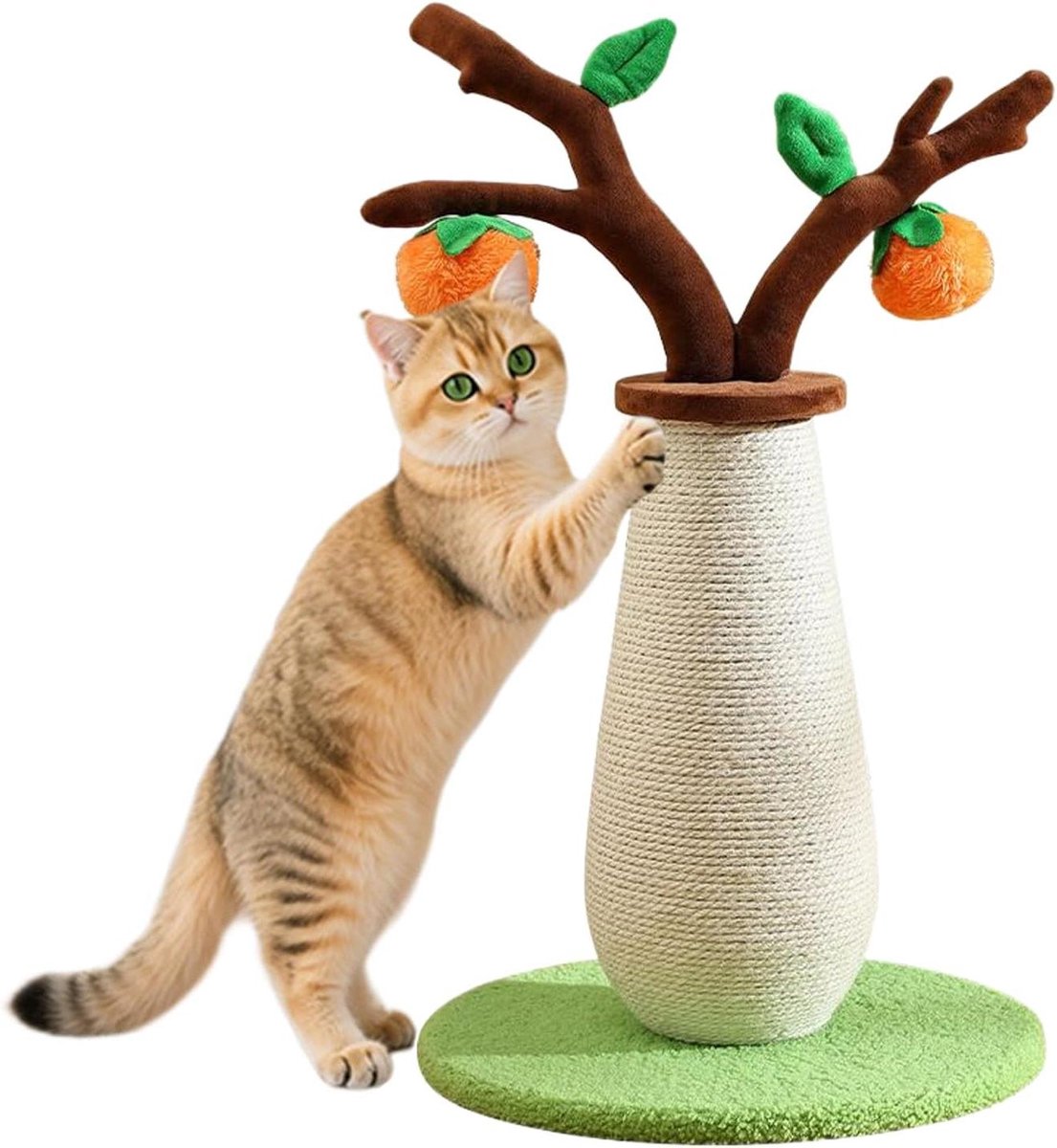 Kattenkrabpaal - Krabmeubel - Kattenvermaak - Stabiel design - 56 cm - Perzik