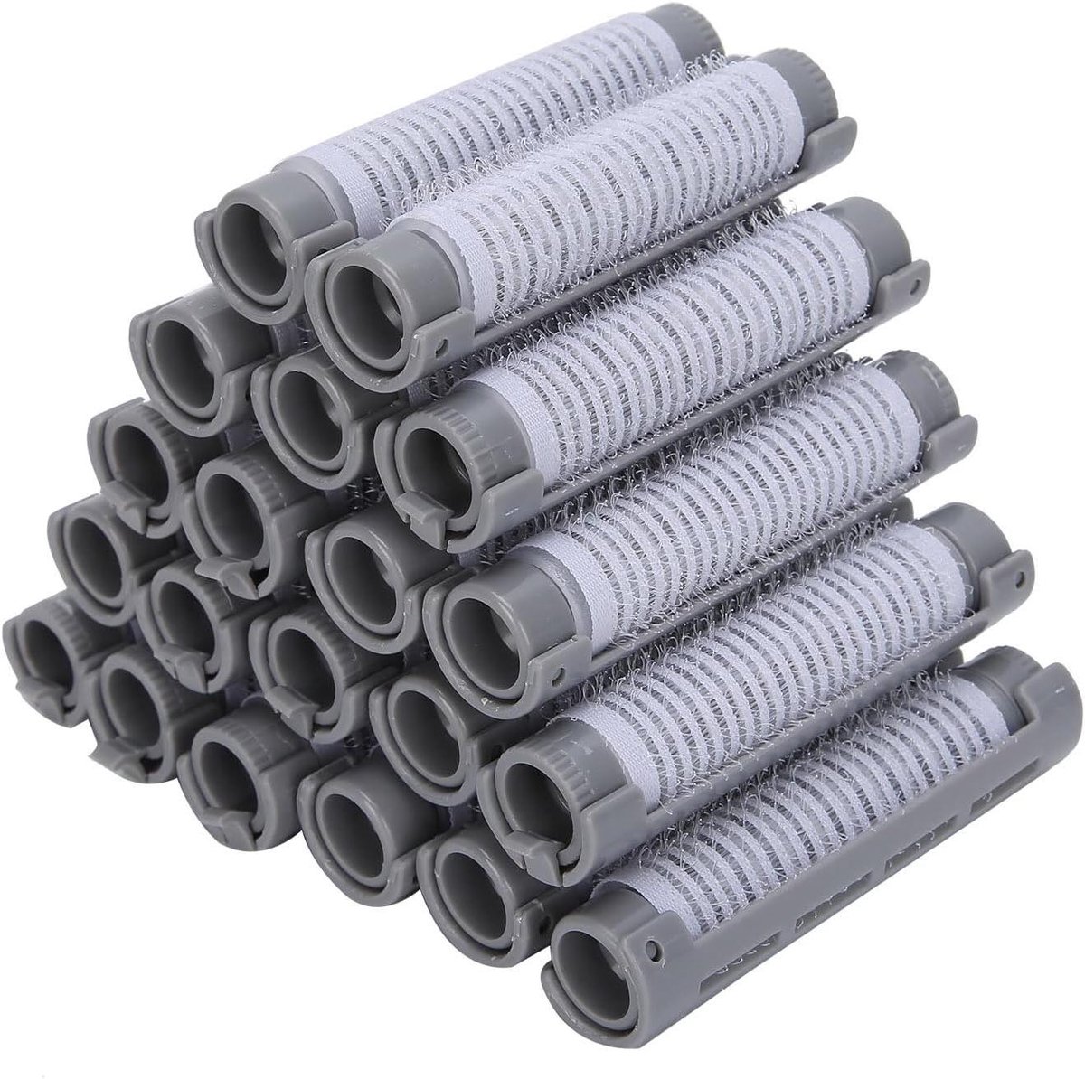 Haar Permanent Staven - Krultangrollers Zonder Hitte Krullers - Haar Krullen - Geen Haarschade - 20 Stuks - Grijs