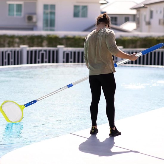 Schepnet Zwembad - Bladnet Reiniger - Water Oppervlak Reinigen - Fijnmazig Gaas - 140 cm - Grijs — afbeelding 2