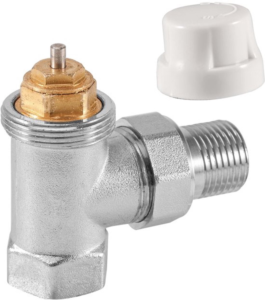 Thermostaatventiel G1/2 - Messing 1/2 inch - Radiatorventiel - Doorgangsventiel - Compact ontwerp - Voor nauwe ruimtes