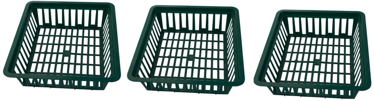 Set van 3 bloembollenbakken, ca. 28,5 x 26 cm, groen