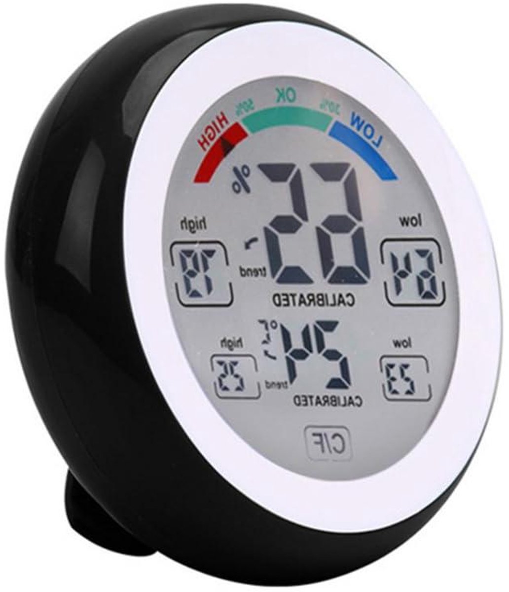 Digitale Thermo-Hygrometer - Temperatuur Vochtigheid Meter - Binnenklimaat Monitoren - Hoge Precisie Metingen - 90 x 90 x 26 mm