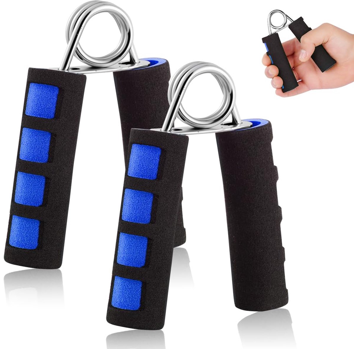 Gripkracht Trainer, 2 Stuks Handtrainer voor Krachttraining en Fitness, Rood en Blauw