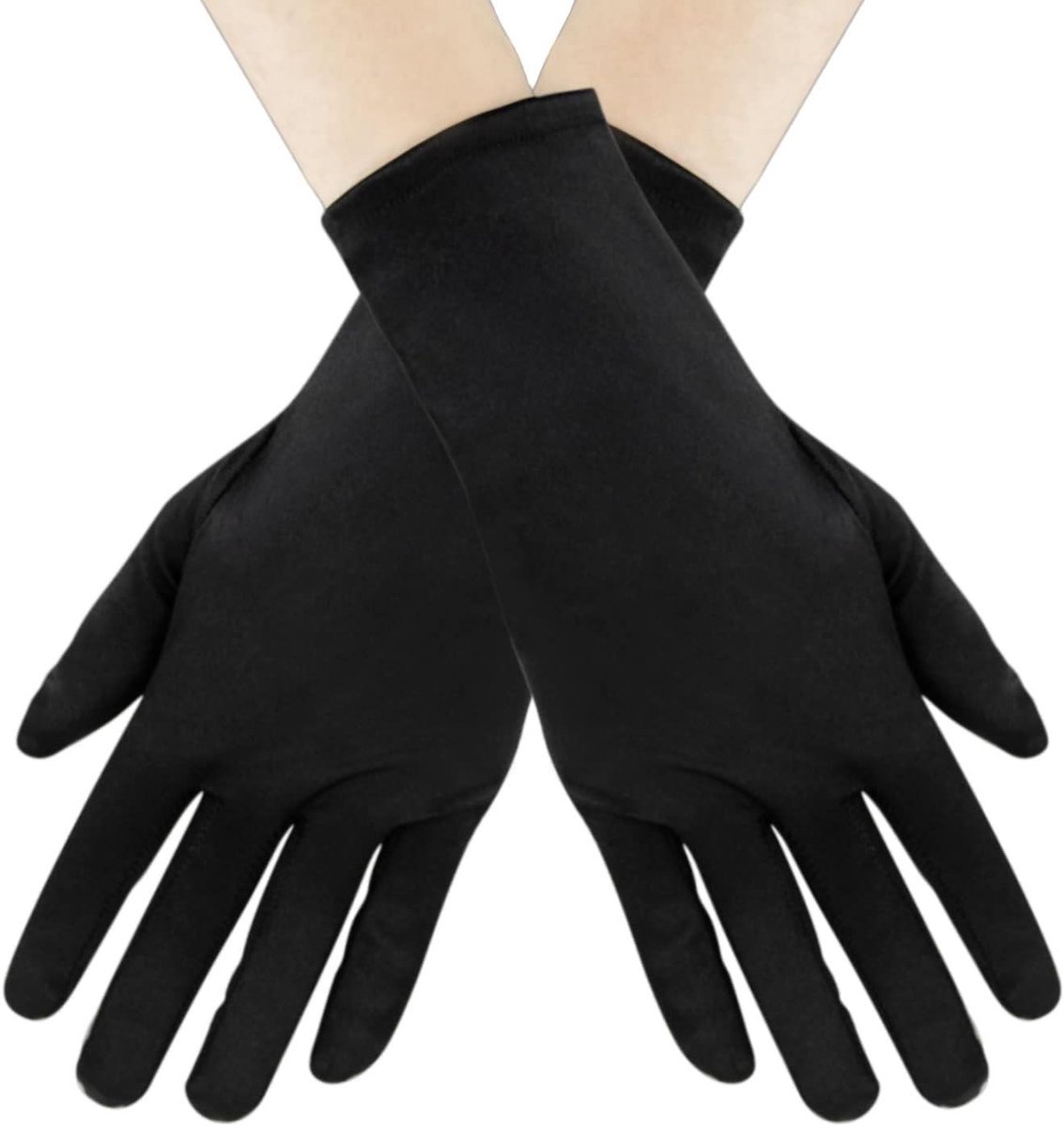 Elegante Satijnen Avondhandschoenen tot de Pols voor Bruiloften, Feestjes en Formele Gelegenheden