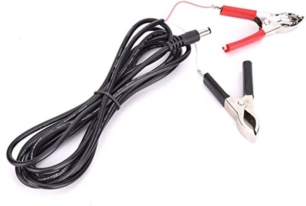 DC mannelijke naar krokodillenklem draad 2 stuks stekkerconnector voor LED-bewakingscamera's LCD-schermen DVD en autoladers 3 meter 12V/24V draad met PVC boogdovend plastic