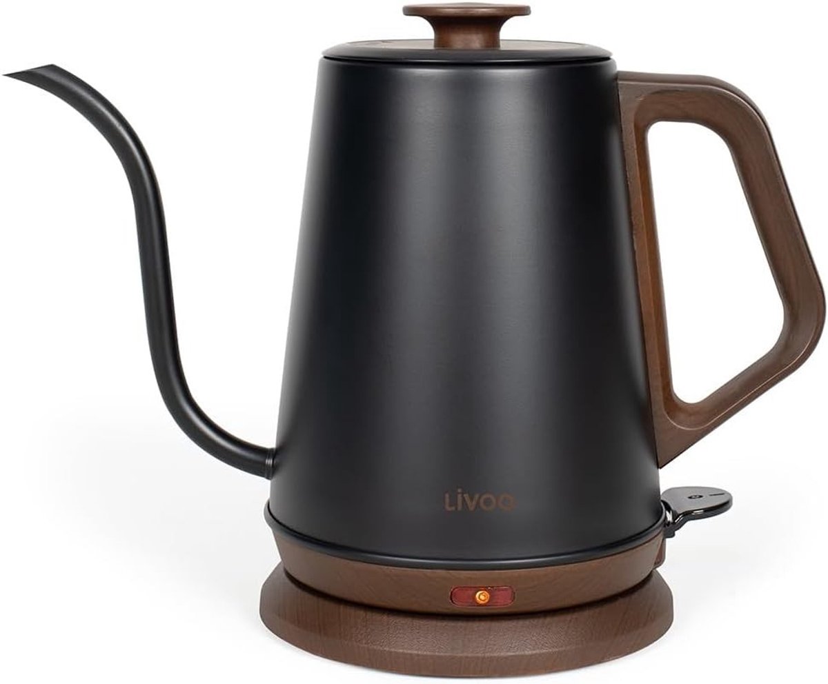 Retro waterkoker - RVS - 1,2 liter - Zwanenhals met Nauwkeurige Gietfunctie - Voor Precies Thee- en Koffiebereiden
