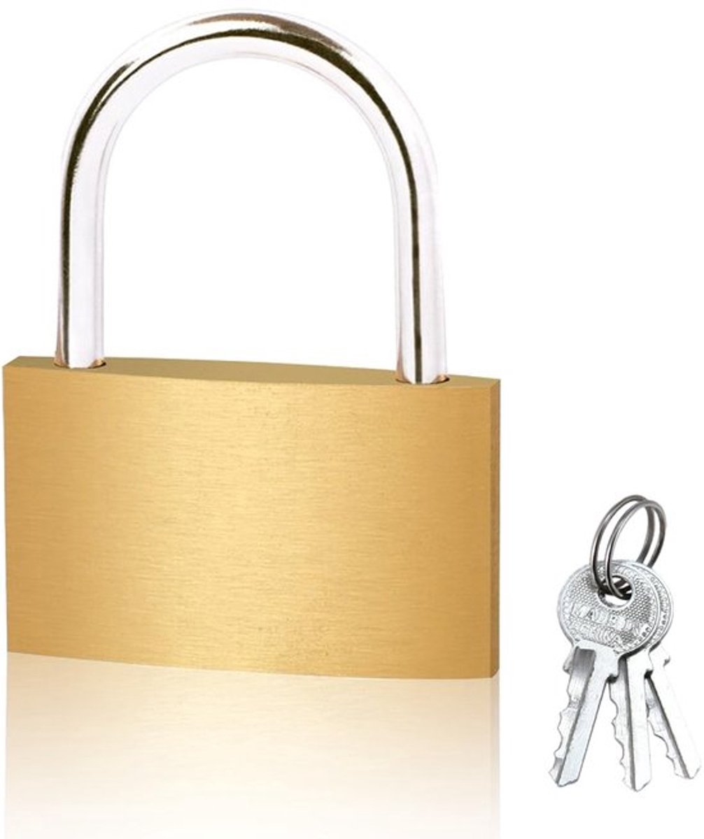 Hangslot Hoge Beveiliging - Messing Slot - Universeel Slot - Kofferhangslot - Anti-diefstal - 3 Sleutels
