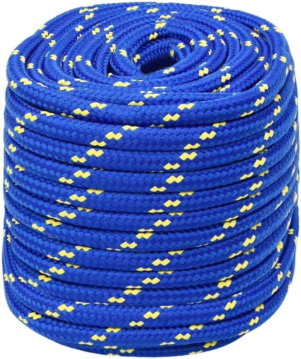 Gevlochten Aanmeerder Touw - Bootstouw Ankerlijn - Vastmaken Boot - Robuust Weerbestendig - 18 mm 100 m - Blauw