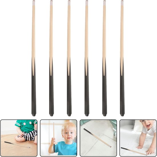 Kinder Biljartkeu - Mini Poolkeu - Spelplezier Thuis - Ergonomisch Ontwerp - 6 stuks - Multi — afbeelding 3