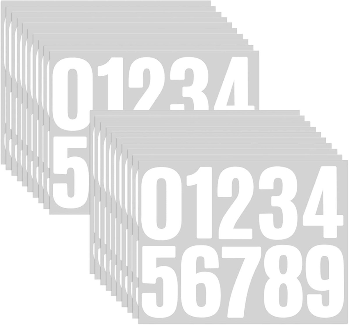 Grote weerbestendige genummerde vinylstickers voor huis, deur en adres - Set van 20 nummerstickers