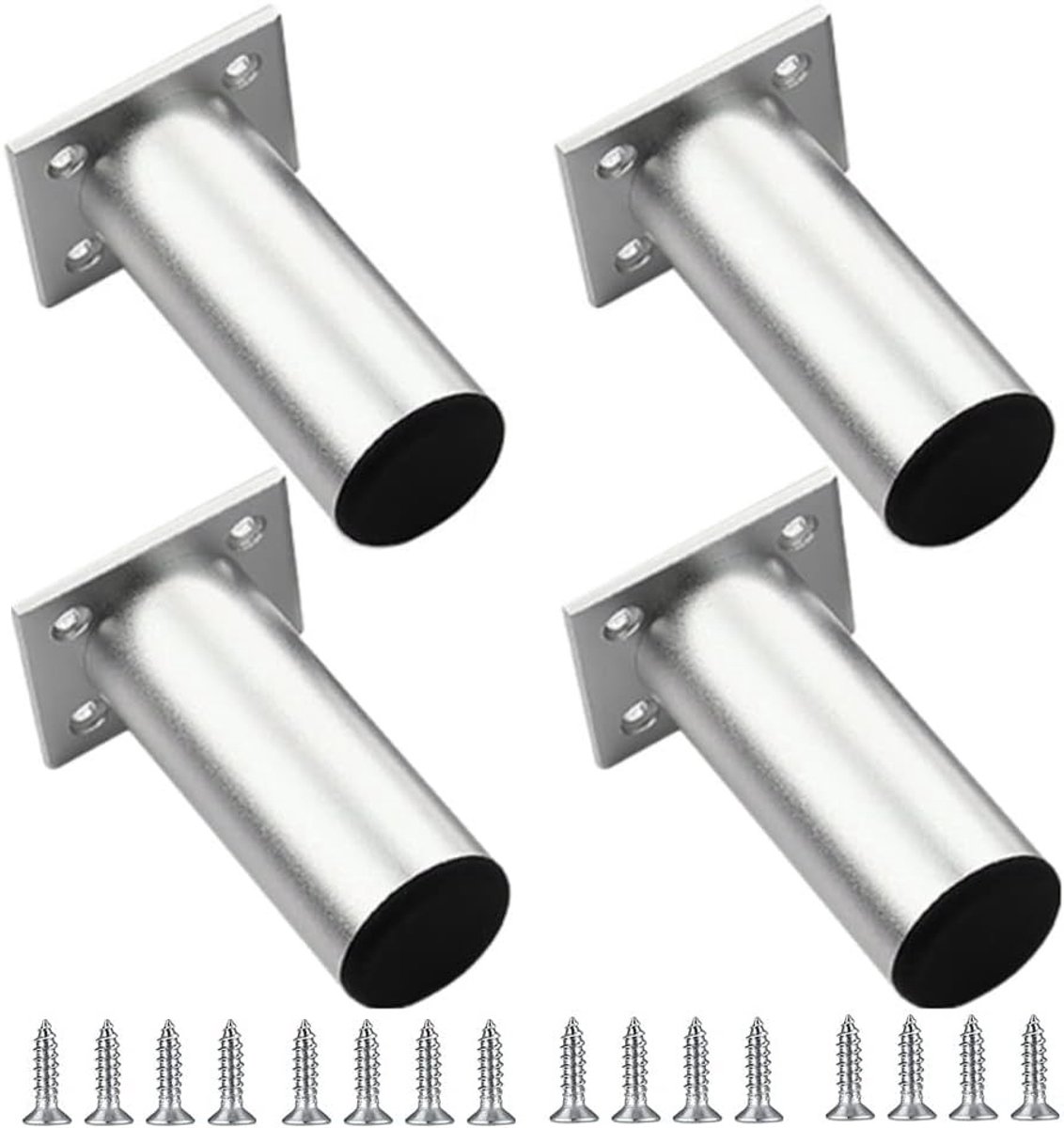 Set van 4 verstelbare meubelpootjes van 8 cm van aluminiumlegering voor tafels, meubels en bureaus, ideaal voor DIY-projecten en banken