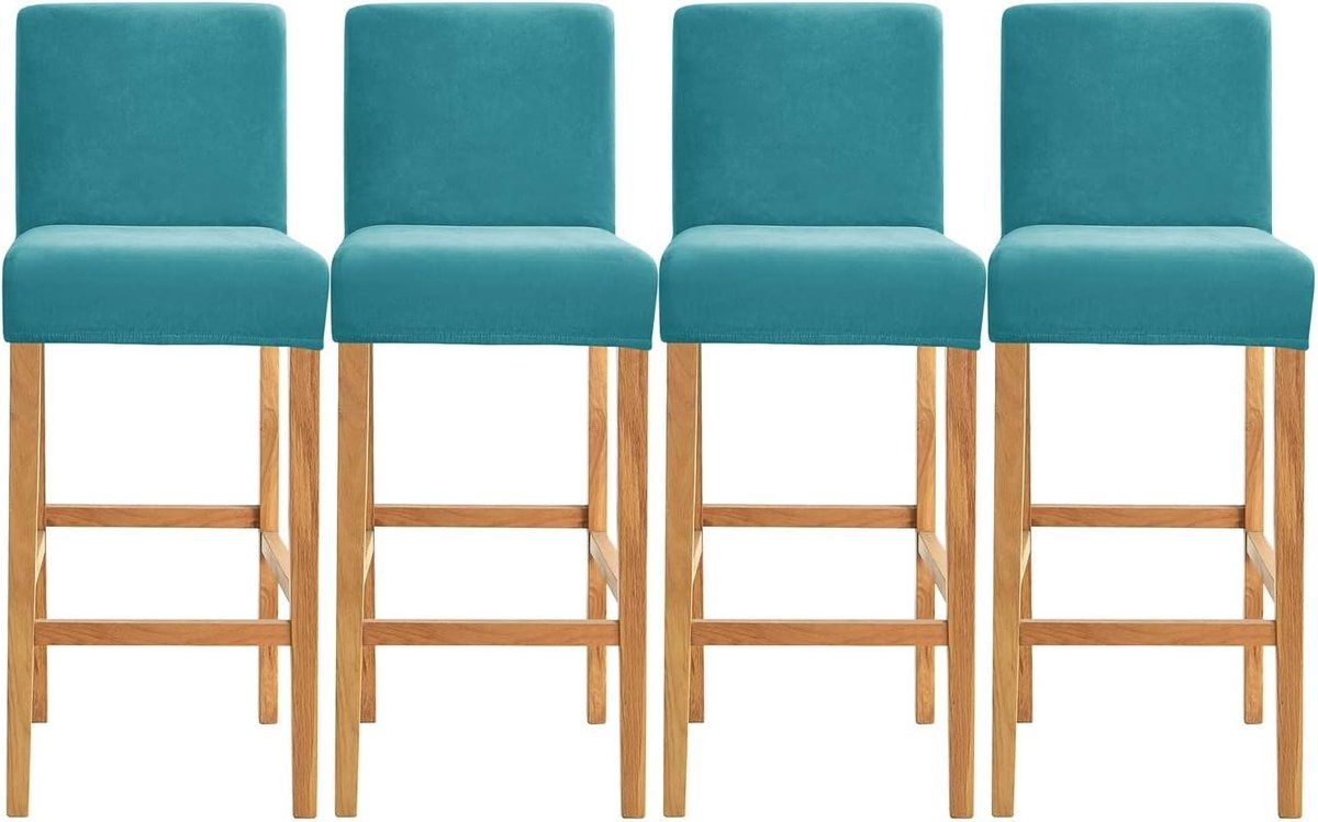 Bar Kruk Hoezen - Stoelhoezen Barkruk Bekleding - Meubels Vernieuwen - Elastisch en Wasbaar - 35-45 cm - Donkergrijs