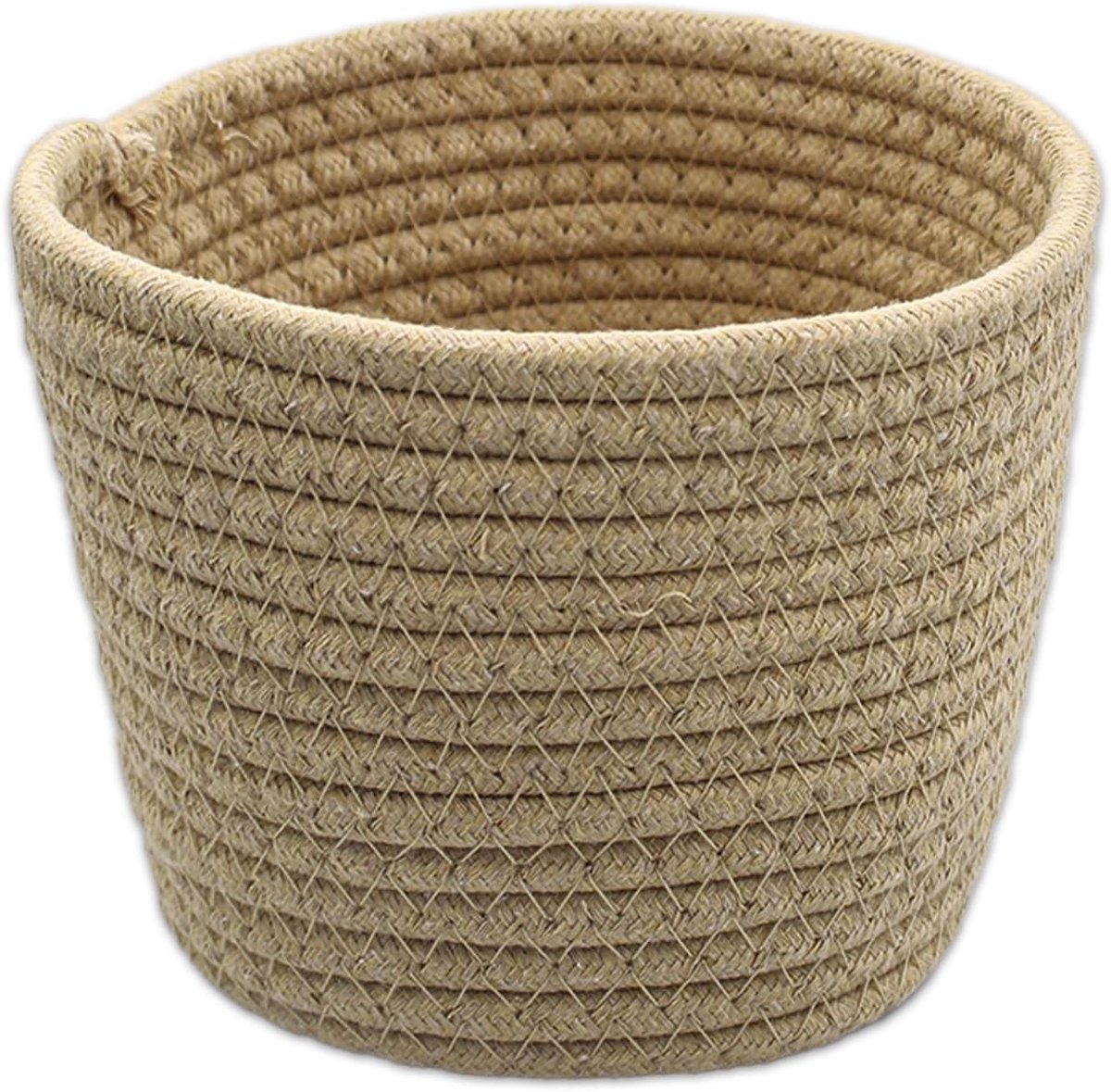 Multifunctionele Opbergmand van Katoen - Duurzame Baskets voor Badkamer, Cosmetica en Boeken (Khaki)