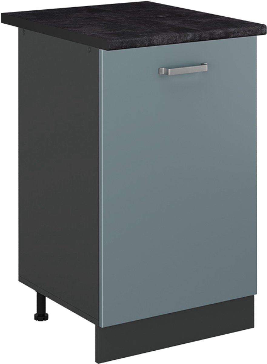 Vicco Keukenonderkast R-Line, Blauw-grijs/Antraciet, 50 cm antraciet werkblad