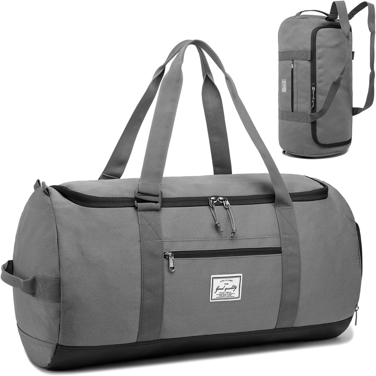 Grote 60L Sporttas voor Mannen met Schoencompartiment - Ideaal voor Weekendtrips en Reizen, Multifunctionele Rugzak in Grijs