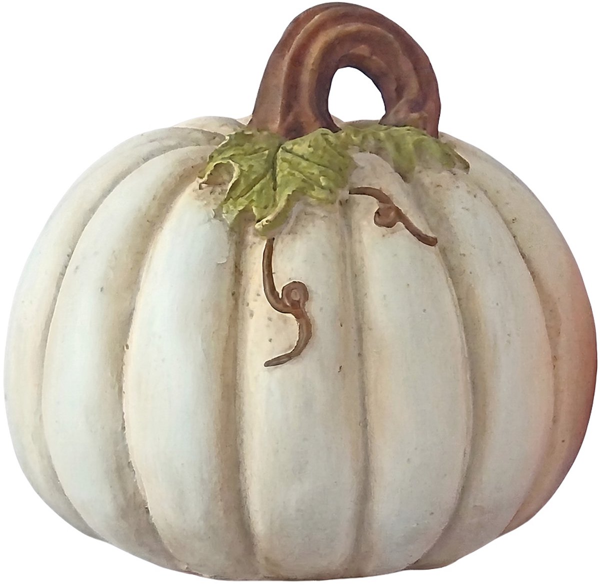 Clayre & Eef Decoratie Pompoen Wit Kunststof Herfst decoratie
