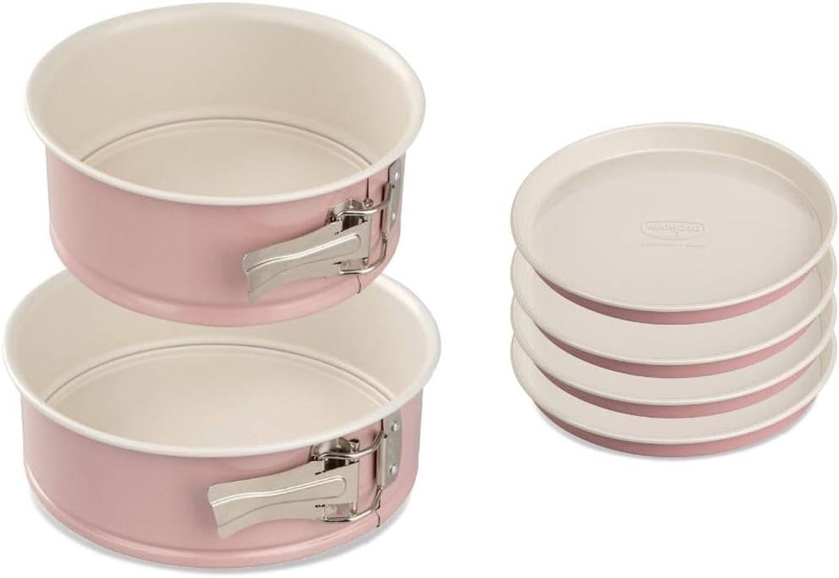 Cakevorm Set - Bakvormen Rond - Taarten Bakken - Keramische Coating - 18 20 17 cm - Roze