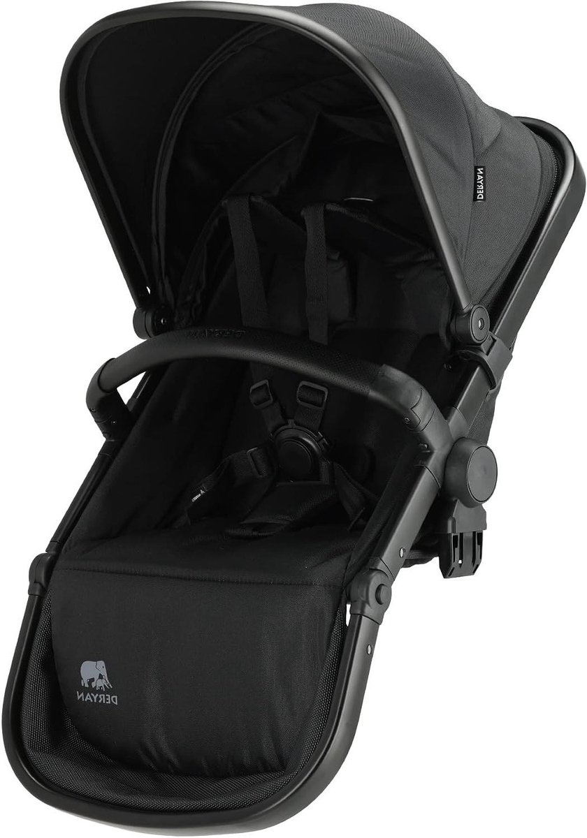 Extra Stoel - Kinderzitje - Flexibel Gebruik - 5-Punts Gordel - Tot 25 kg - Zwart