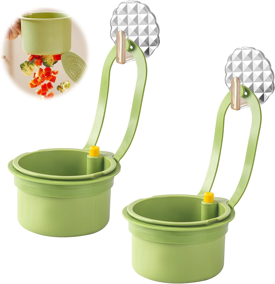 Hanging Removable Afvoerzeef Set van 2 - Handige Keuken Organizer voor Vaatwasser en Gootsteen, Eenvoudig te Reinigen en Te Gebruiken