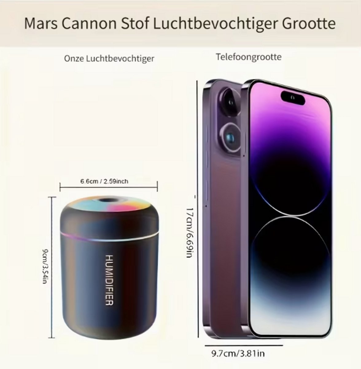 Aroma Diffuser & Luchtbevochtiger - Ultrasone Koude Mist - LED Sfeerverlichting met Kleurverandering - Essentiële Olie Diffuser voor Slaapkamer, Woonkamer & Kantoor - Zwart — cadeau in Wonen & Interieur - foto 3