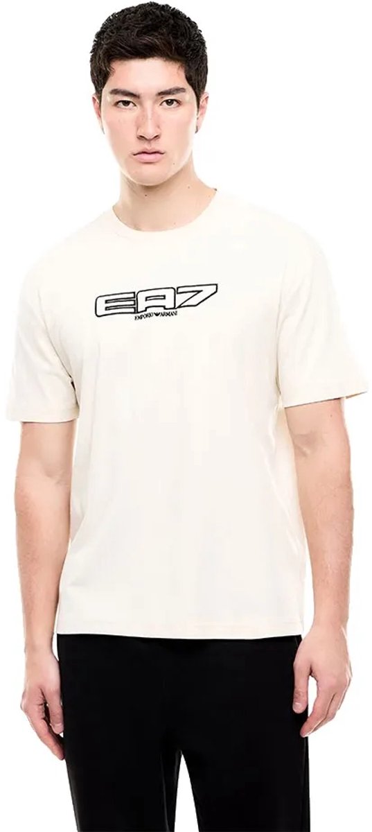 Ea7 Emporio Armani 7m002212_af10441 T-shirt Met Korte Mouwen Beige,Wit S Man