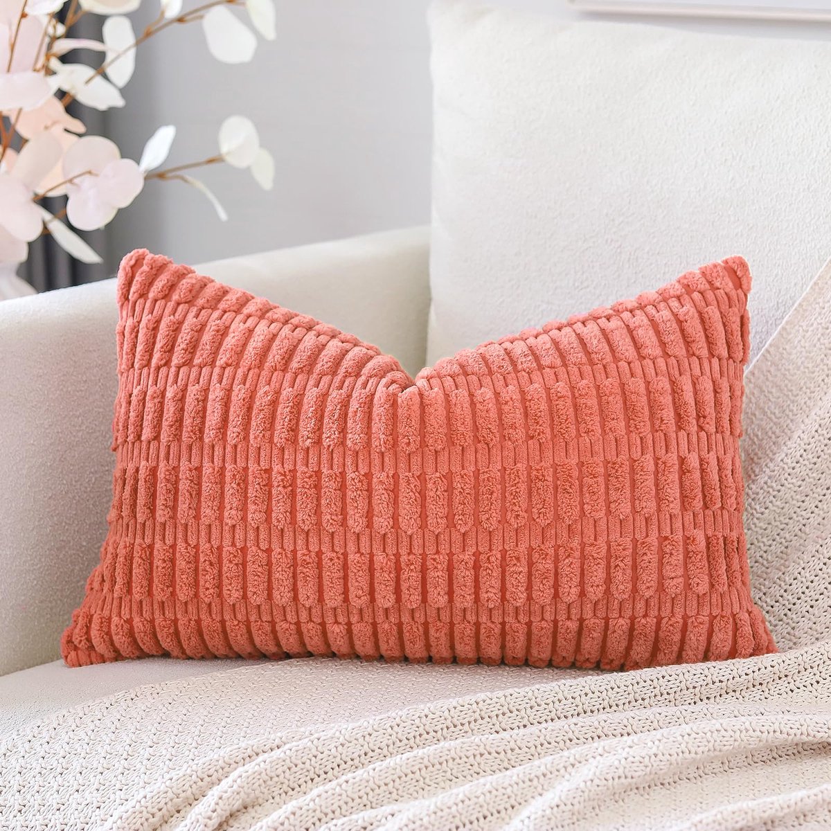 Kussenhoes 30 x 50 cm - corduroy - boho gestreept - perfect voor je bank - ShopVlot