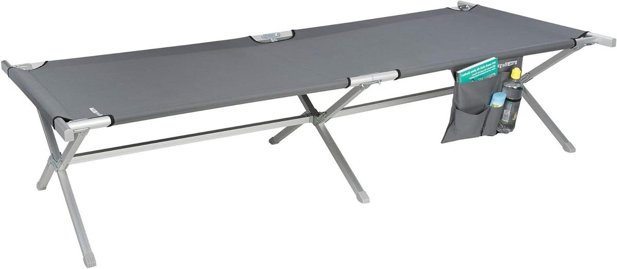 Campingbed - Lounge bed - Ontspannen Buiten - Zeer stabiel - 205 x 75 cm - Grijs