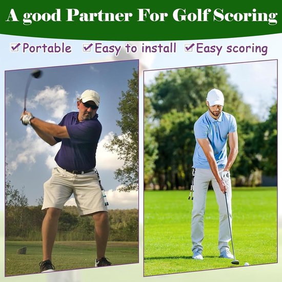 Set van 4 Golf Strike Counters met Kralen - Draagbare Scoreteller voor Mannen en Vrouwen - Ideaal voor Golfaccessoires in Rood, Groen, Blauw en Paars — afbeelding 4