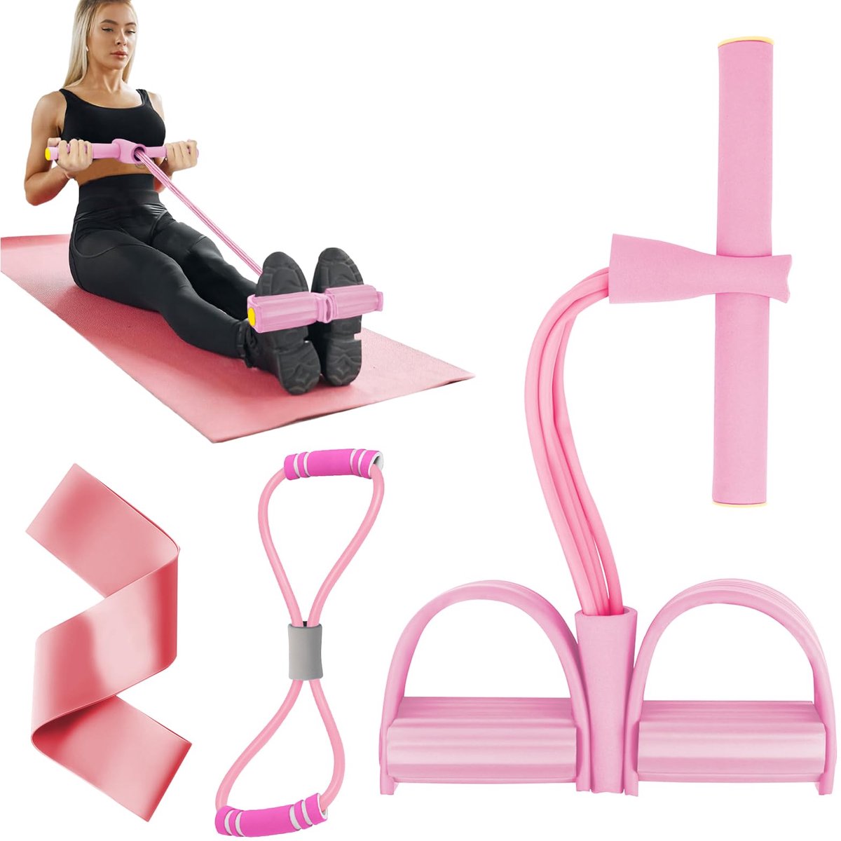 Spantouw 4 buizen - elastisch materiaal - multifunctioneel - ideale beentrainer - ShopVlot
