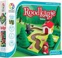Doos van SmartGames Roodkapje Deluxe, een voorschools puzzelspel met rode kap, wolf, huisje en bomen op een groen speelbord.