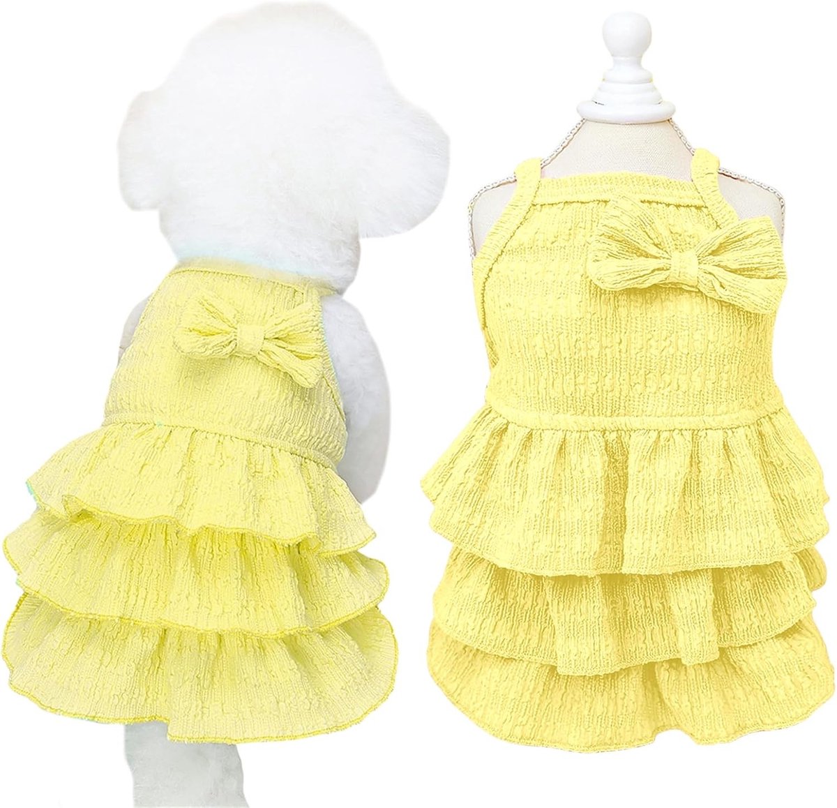 Lagenjurk voor Kleine en Middelgrote Honden met Strik - Schattige Zomeroutfits voor Puppy’s en Honden zoals Yorkie en Chihuahua