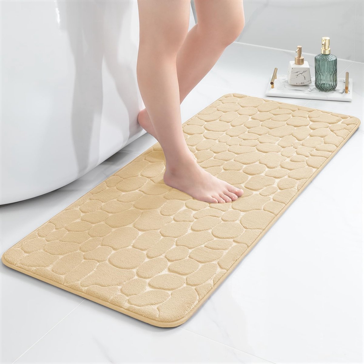 Badmat 60x120 cm - traagschuim - absorberend - antislip voor badkamer - ShopVlot