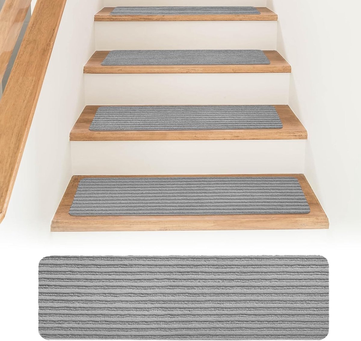 Set van 15 Antislip Trapmatten, 55 x 22 cm, Zelfklevend en Herbruikbaar, Bescherming voor Trappen, Ideaal voor Binnengebruik