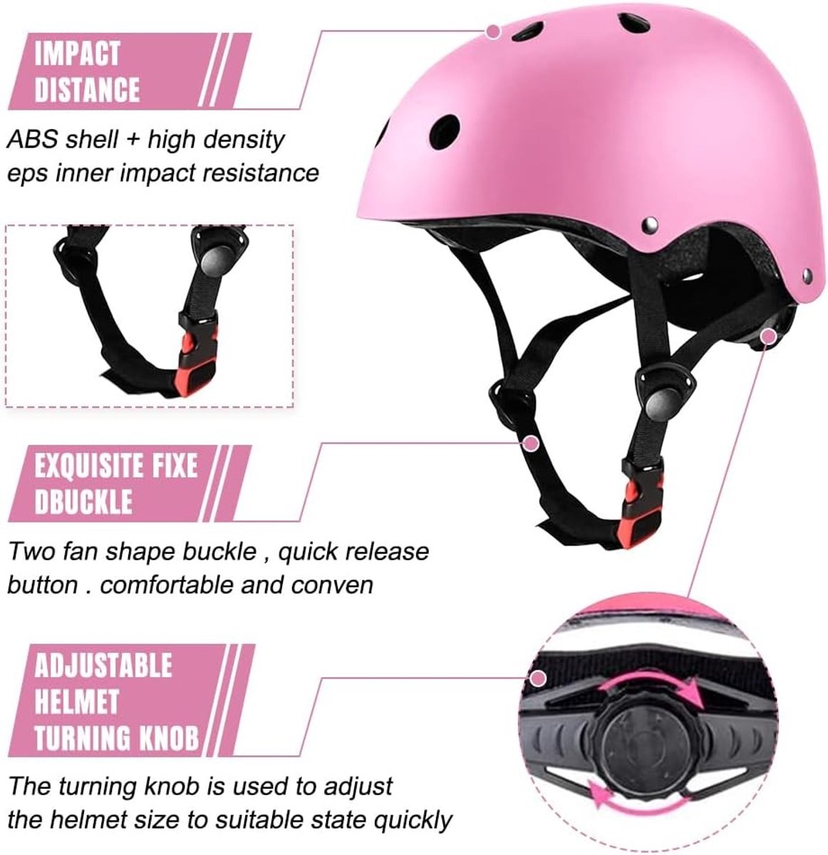 Kids Kniebeschermers met Helm, 7-in-1 Beschermset voor Kinderen met Verstelbare Elleboog- en Polsbeschermers voor Fietsen, Skateboarden en Steppen