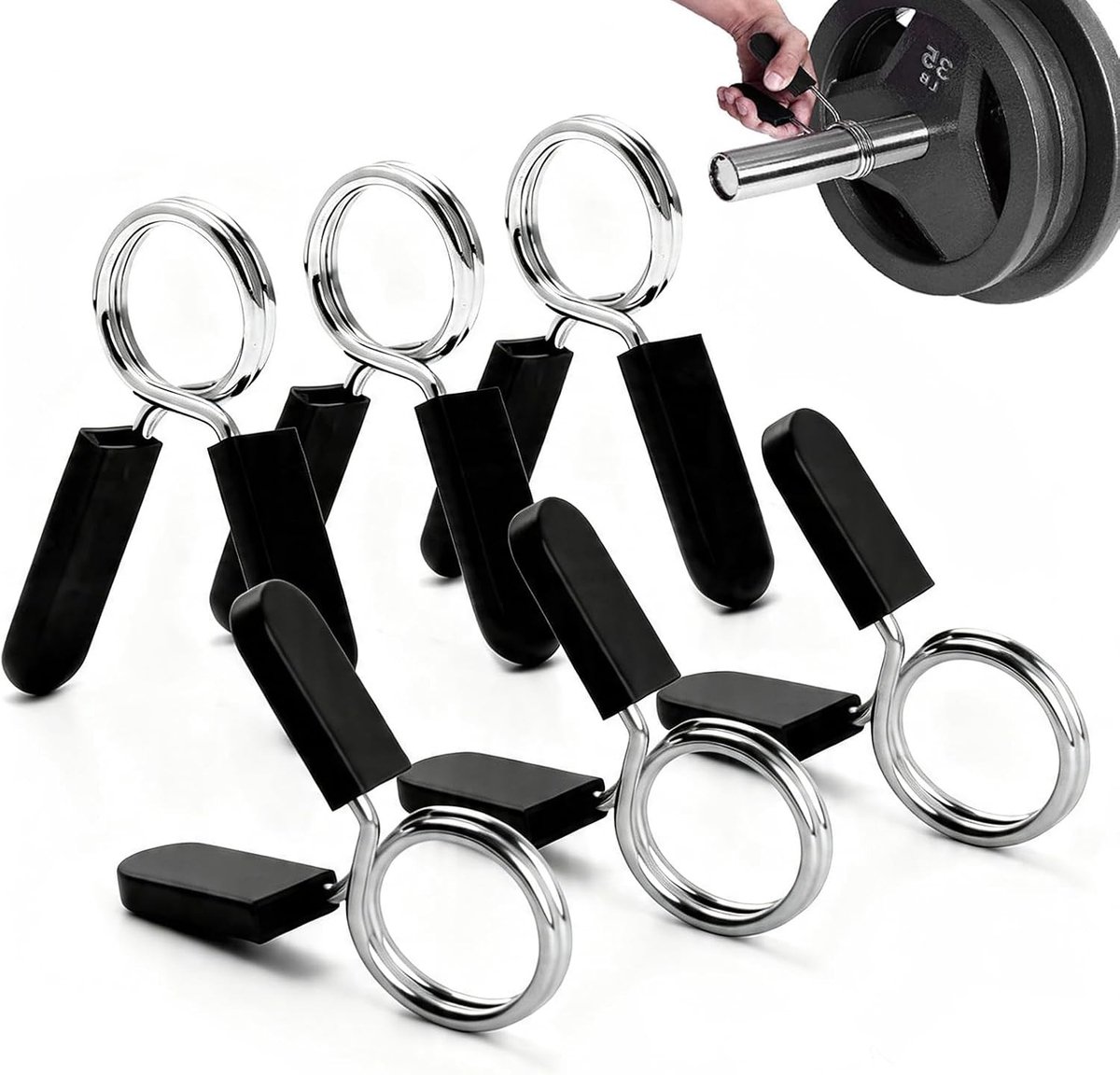 Set van 6 Veerklemmen voor Dumbbells, Gewichtheffen, Krachttraining en Fitnessaccessoires