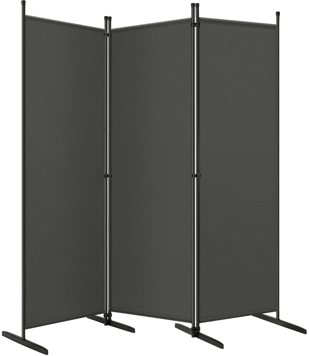 Klarven® Scheidingswand Donkergrijs - Inklapbaar, Windbestendig - Privacy scherm voor tuin, balkon en interieur - 3 of 4 panelen tot - 167x177cm