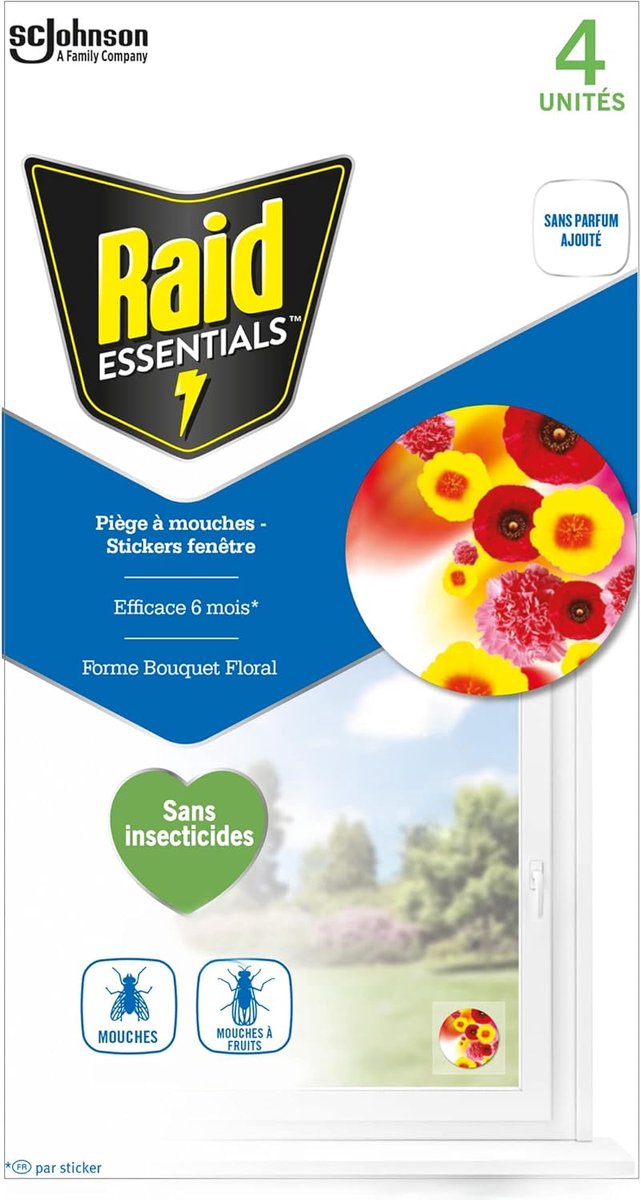 Vliegenval voor fruitvliegen - sticker raam - zon - eenvoudig te gebruiken - ShopVlot