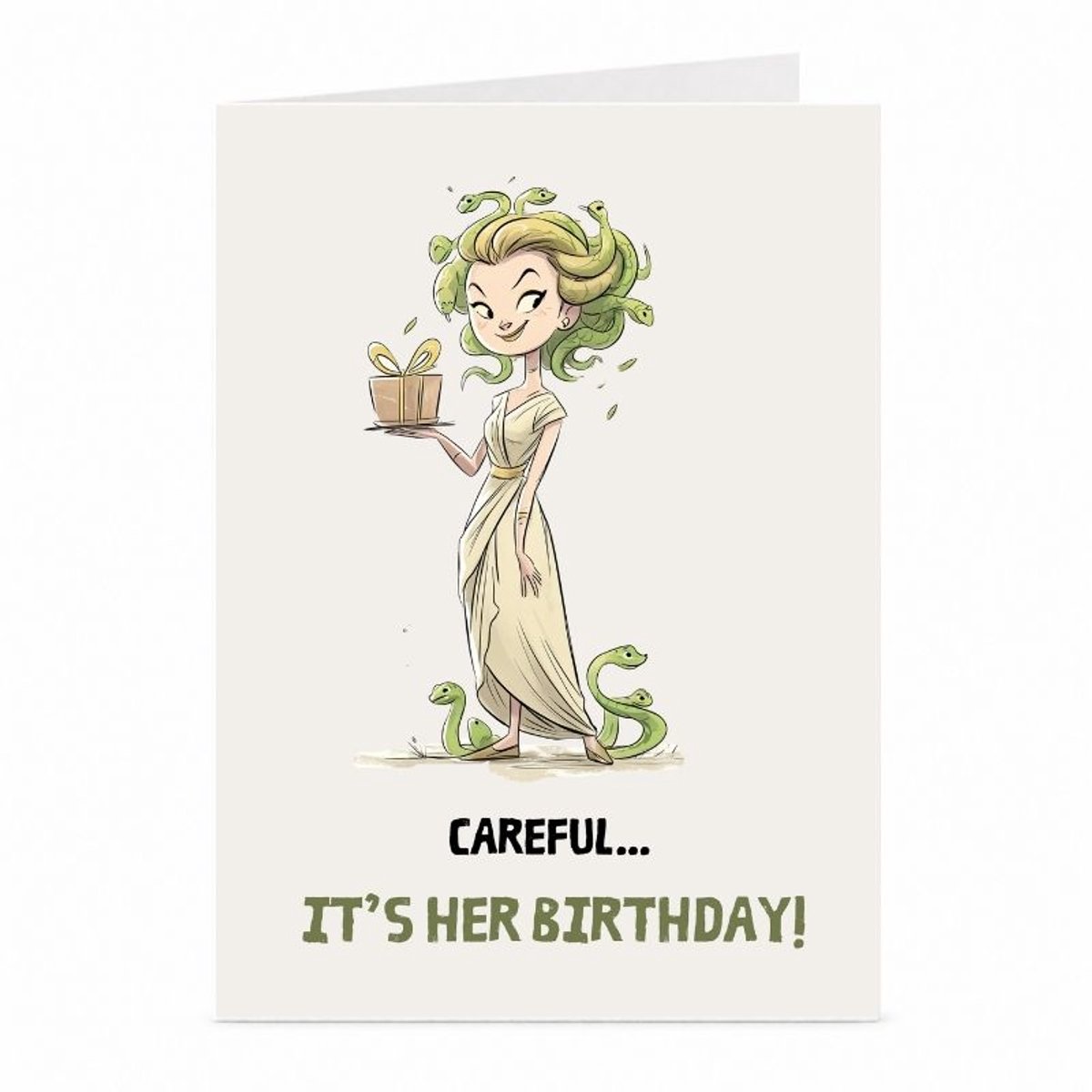 Medusa voor haar - Verjaardagskaart - JustTheCardGuy - A6 met envelop