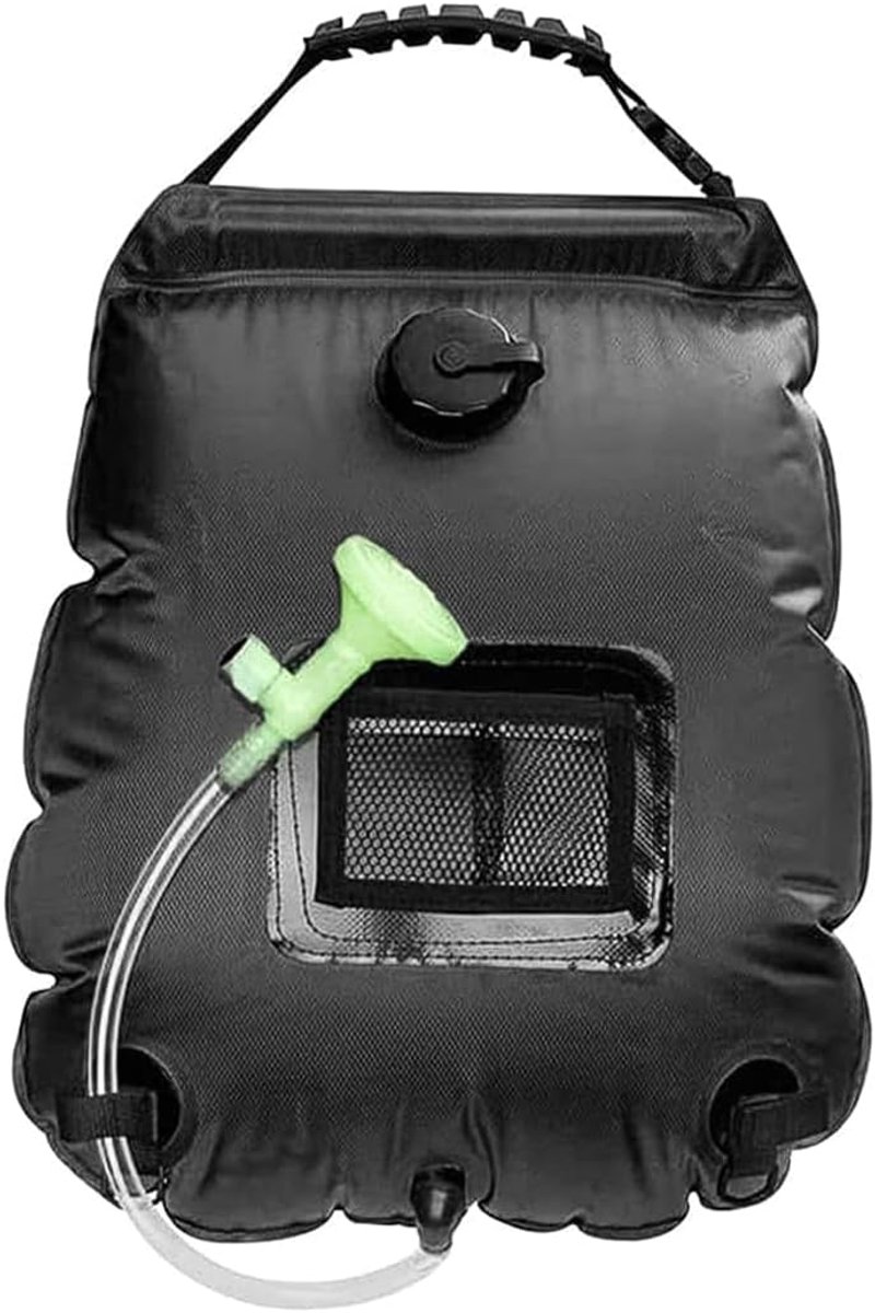 Draagbare zonne-campingdouche 20L - buitendouche met warm water - temperatuurindicator - ideaal voor kamperen - ShopVlot