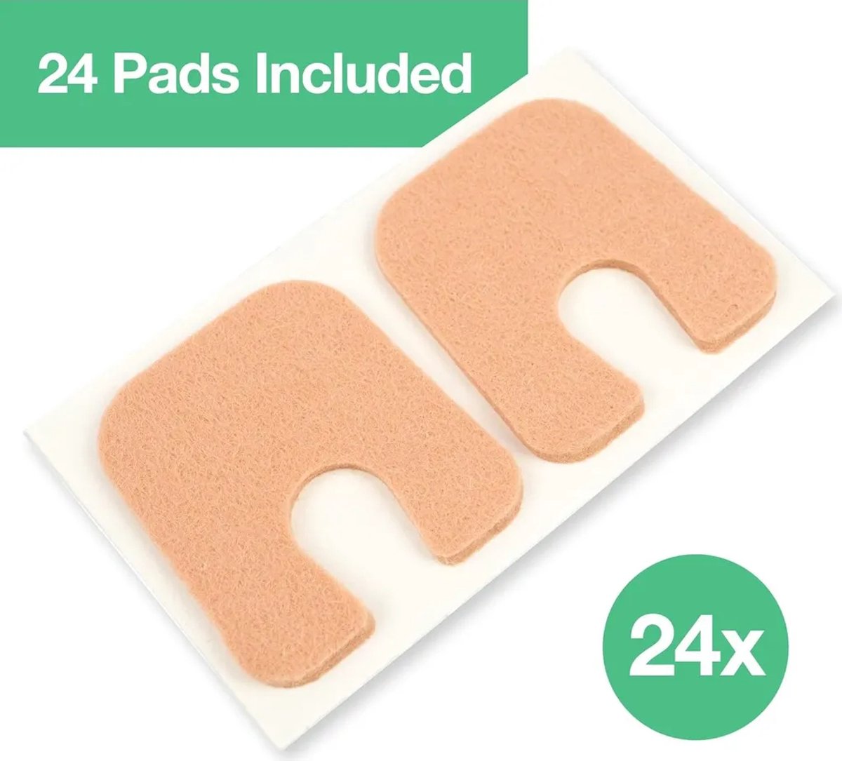 Vilt anti-eelt pads | Beschermt eelt tegen wrijving van schoenen | Verlicht voet- en hielpijn | Verpakking Geschikt voor 24 zelfklevende pads (3 mm)